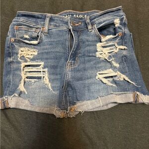 American Eagle Outfitters Blue and Tan Jeans